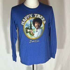 Bob Ross Happy Trees Graphic Tee Long Sleeve Shirt